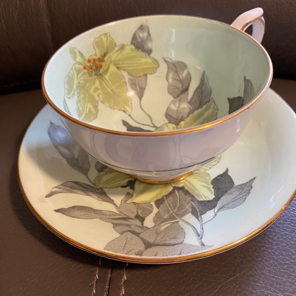 Poinsettia Teacup and saucer vintage